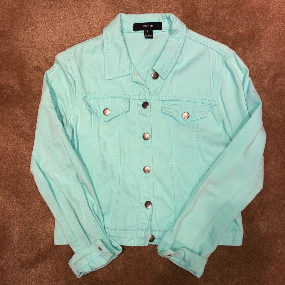 Forever 21 Mint Green Jean Jacket